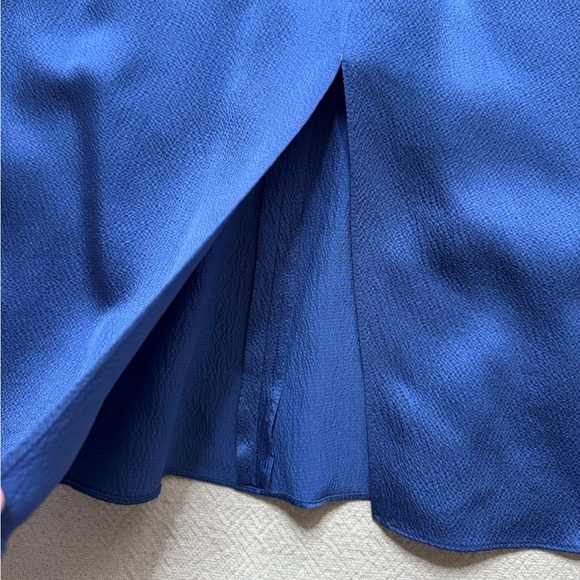 ESCADA Silk Cornflower Blue Vneck Satin Batwing Midi Dress 36 S - Picture 3 of 9